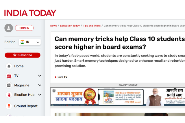 Ediquik - CA Dr Maahesh Gour News Article on Memory Techniques