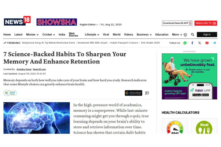 Ediquik - CA Dr Maahesh Gour News Article on Memory Techniques